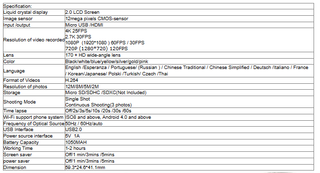 Original EKEN Action Camera H9 Ultra HD 4K Wi-Fi Remote Control Sports Video - Black