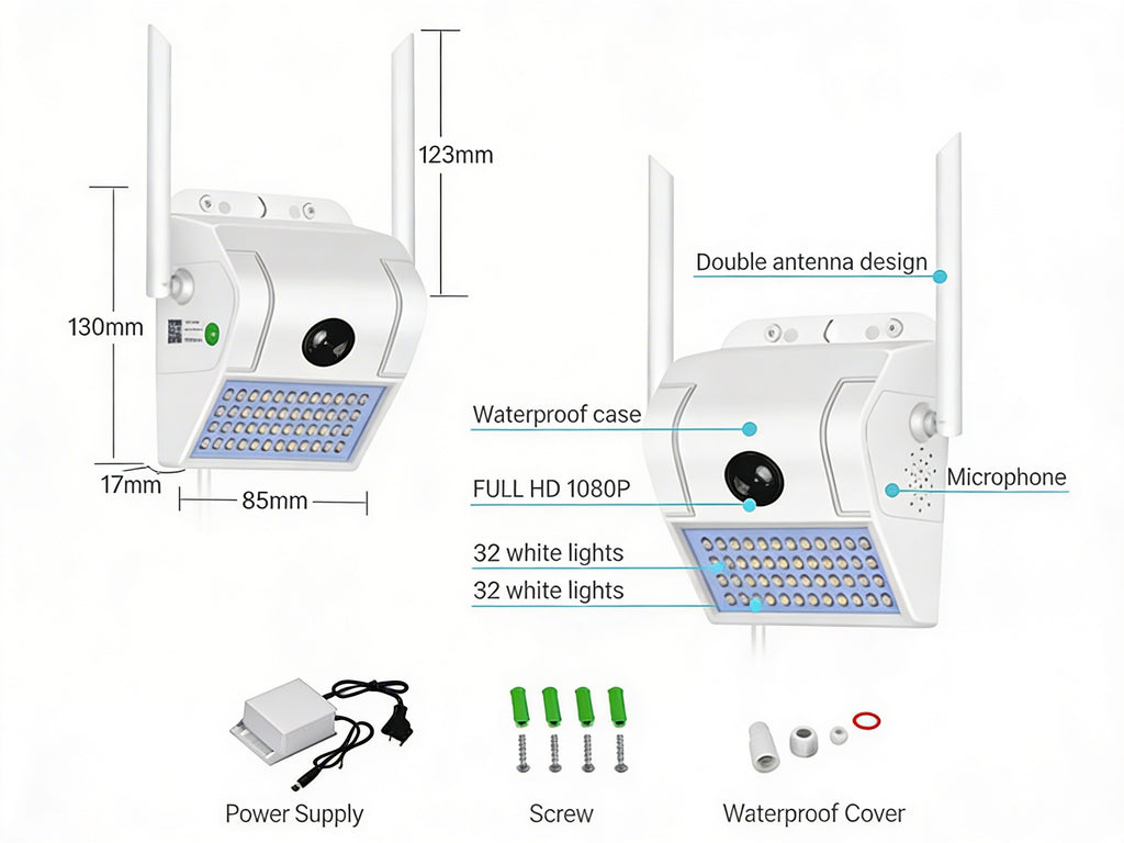 1080P WiFi IP Camera Wall Lamp