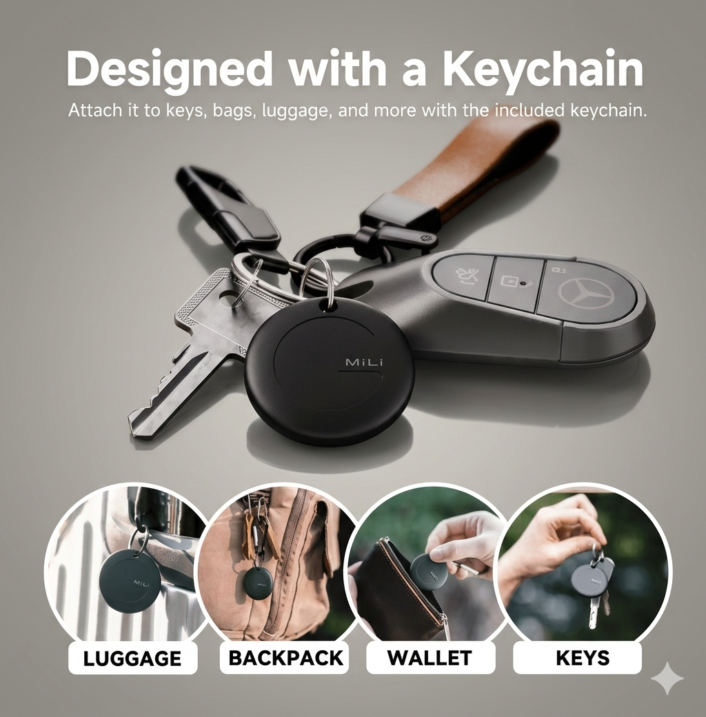 MiLi MiTag Smart Locator – Bluetooth Tracker for Keys, Bags & Wallets